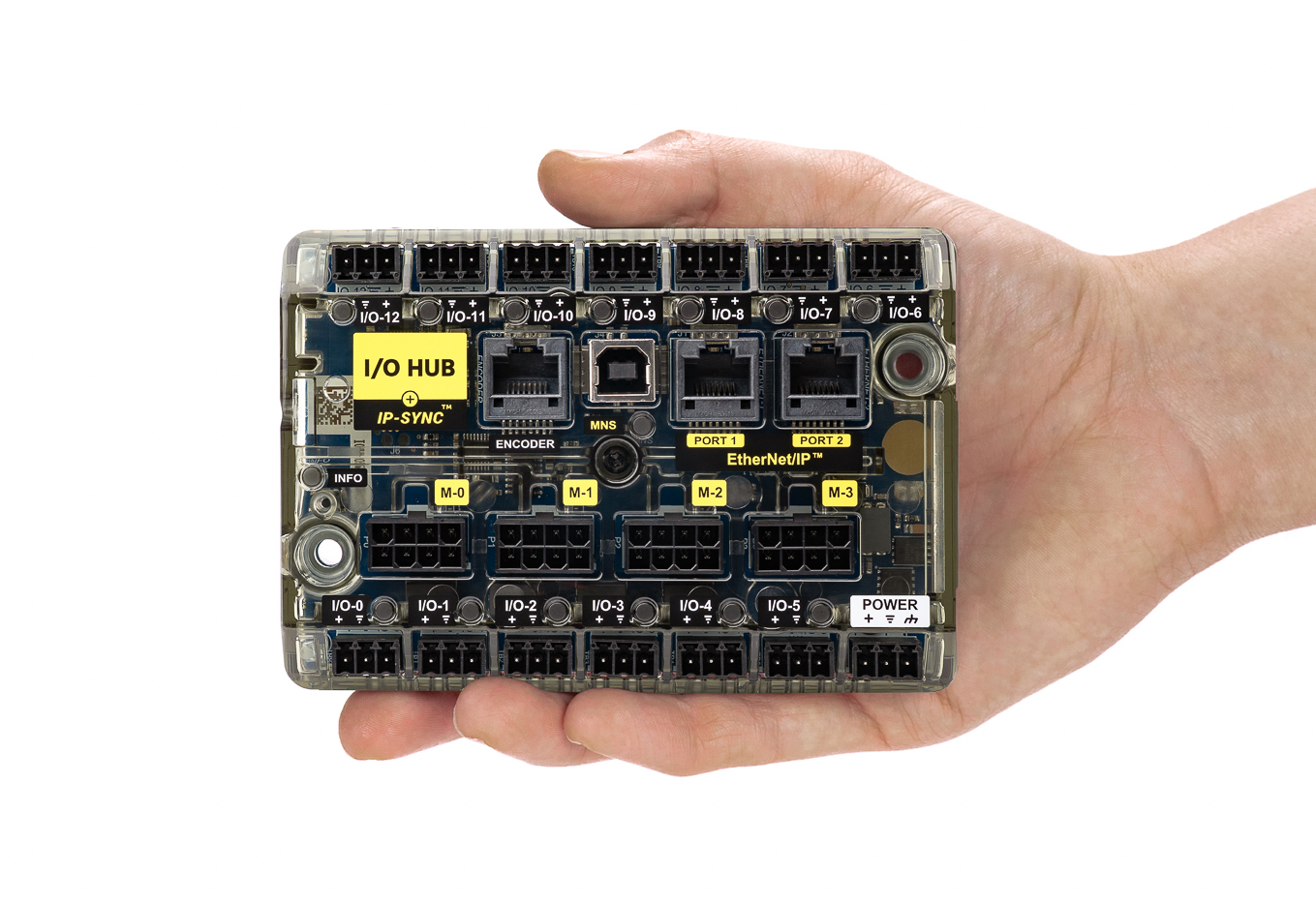 io-hub in hand