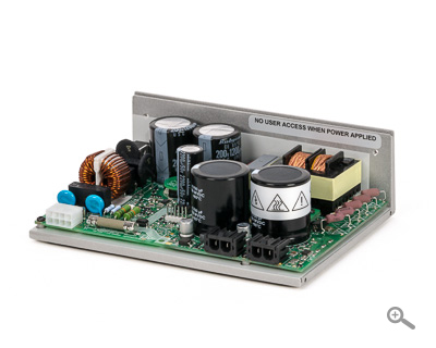 IPC-3 75 volt Intelligent Power Center hybrid power supply with L-bracket and exposed circuitry
